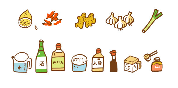 各种调味蔬菜和调味料图片下载