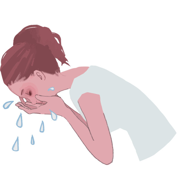 矢量插图的一个女人洗脸图片下载
