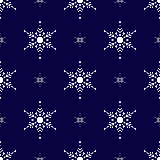 洁白无瑕的雪花图案。深蓝色的背景。圣诞节募捐。矢量图图片下载