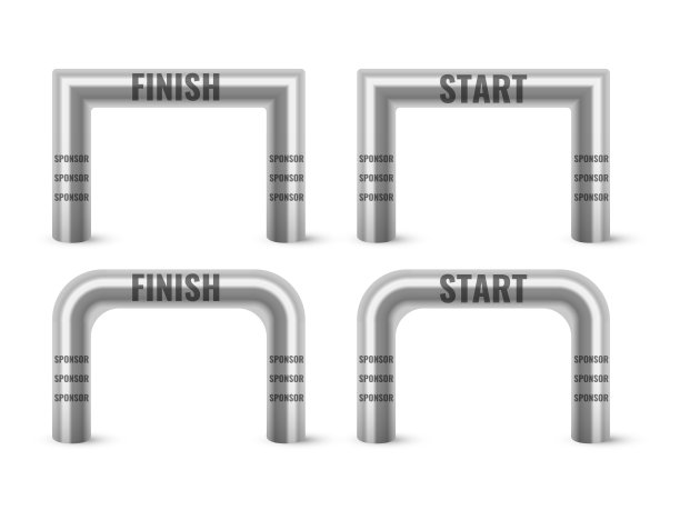 充气拱集孤立向量。赞助商广告位置。拱门，适合体育赛事。马拉松比赛的概念。矢量插图。图片下载
