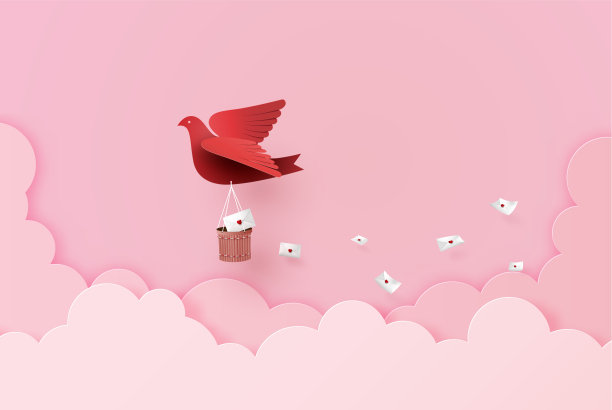 爱情和情人节的纸艺术图片下载