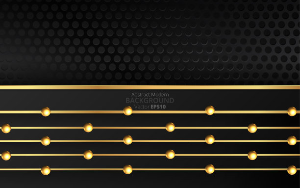 金属金色黑色光泽优雅写实几何抽象现代矢量背景技术波纹装饰，图片下载
