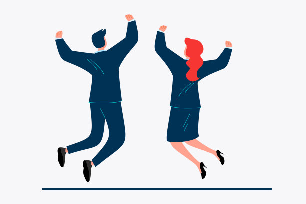 商业夫妇庆祝成功图片下载