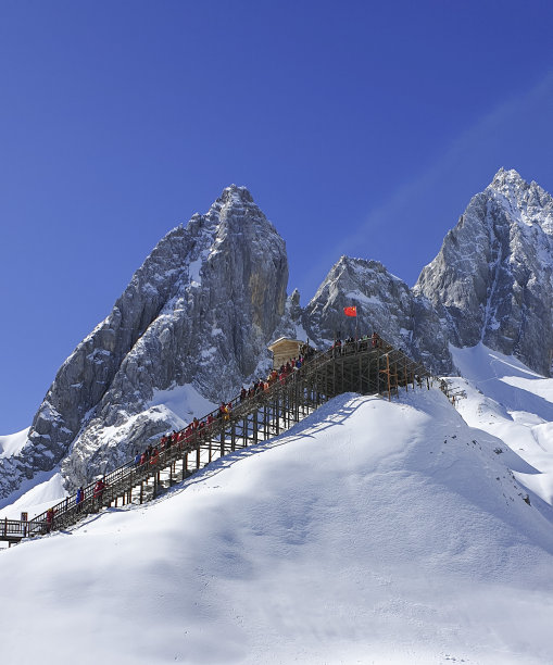 中国云南省玉龙雪山高海拔Gracier图片下载