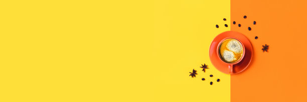 一杯咖啡，两种色调的背景。图片下载