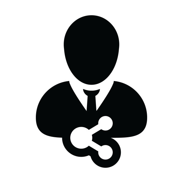 带有分享符号的男性头像矢量图标图片下载