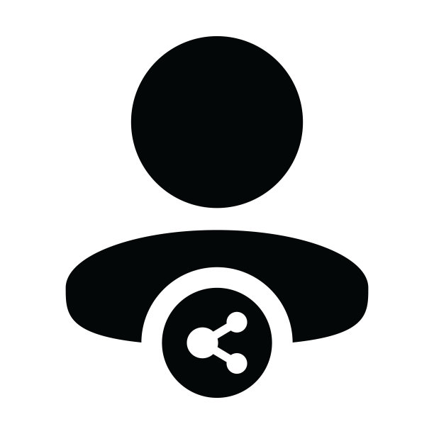 分享符号图标：带网络标志的男性头像图片下载