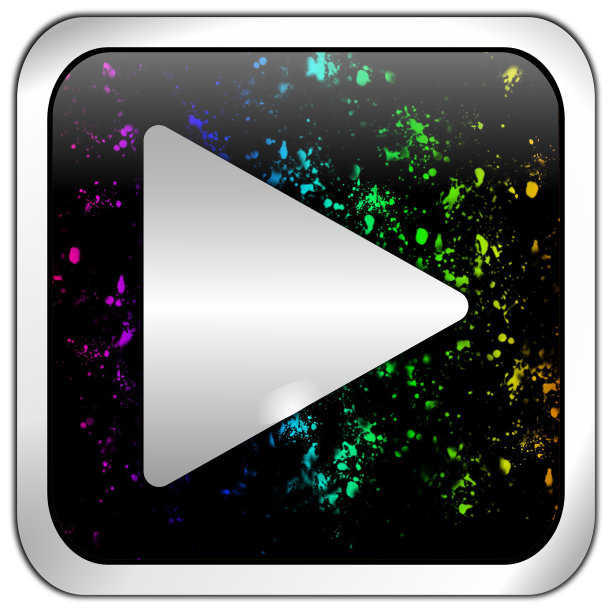 播放按钮- 3D插图图片下载