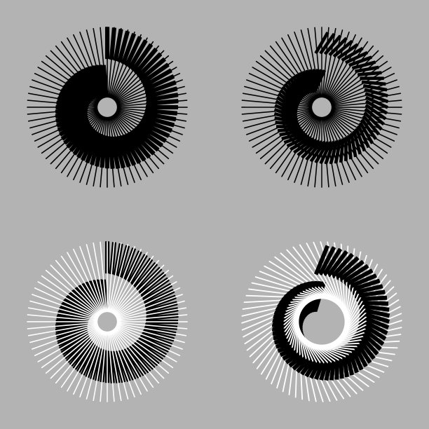 圆形与半色调过渡。阴阳的风格图片下载