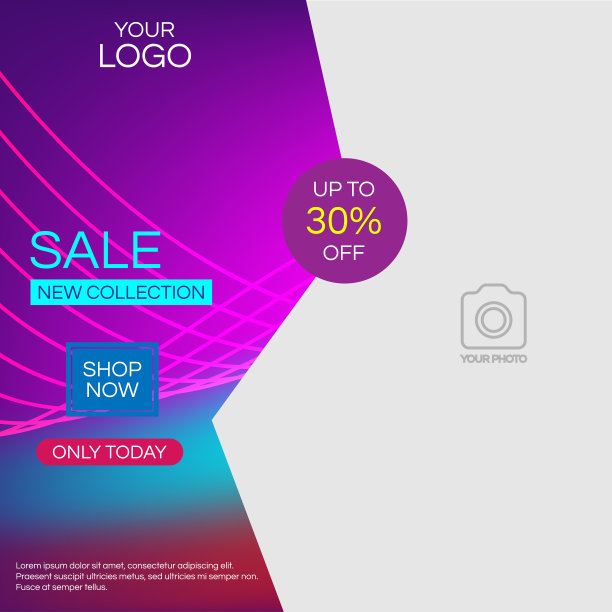 一个社交媒体帖子设计模板图片下载