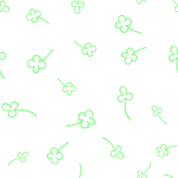 无缝模式与三叶草。象征着好运。矢量插图。图片下载