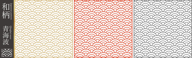 日本模式模式材料矢量插图图片下载