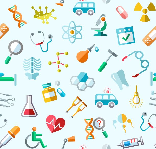 药，彩色背景，无缝，蓝色，矢量。图片下载