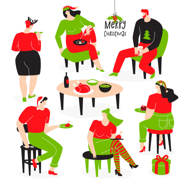 圣诞设计与人。图片下载