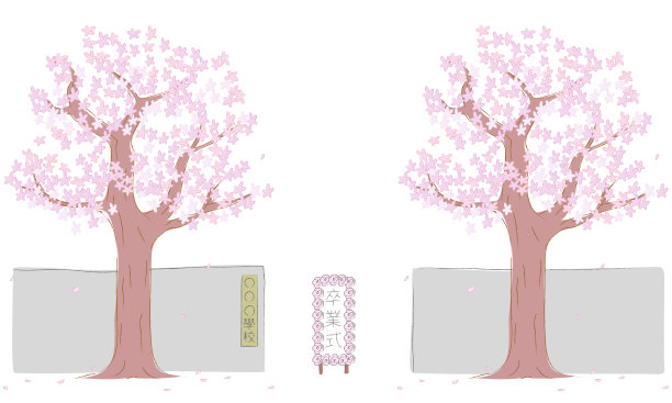 樱桃树和学校大门图片下载