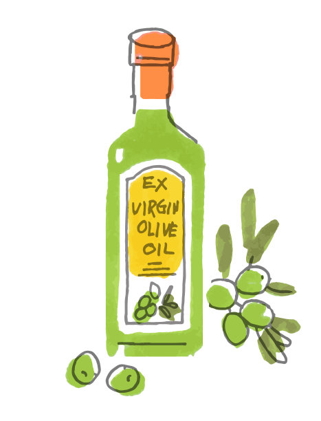 橄榄油瓶和橄榄水果图片下载