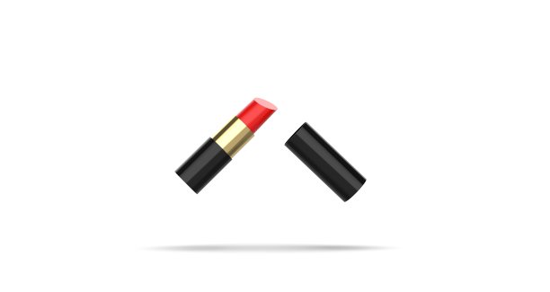 红色唇膏，化妆品，3D渲染图片下载