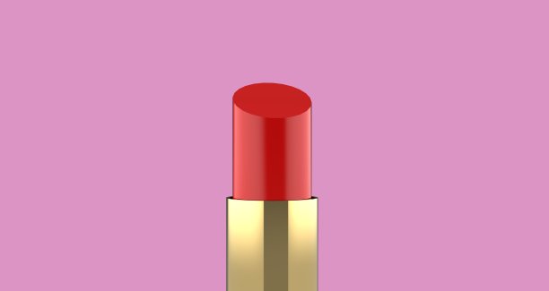 红色唇膏，化妆品，3D渲染图片下载