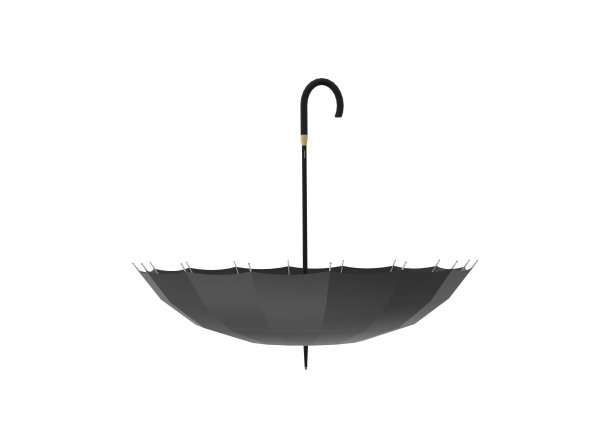 黑色打开伞3D渲染图片下载