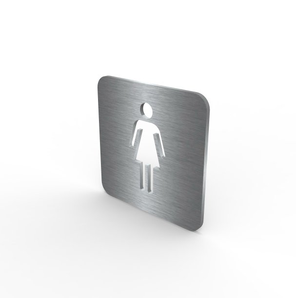 马桶标志金属3D渲染图片下载