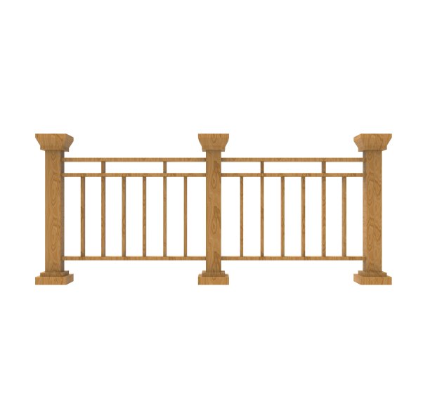 栅栏孤立在白色3D渲染图片下载