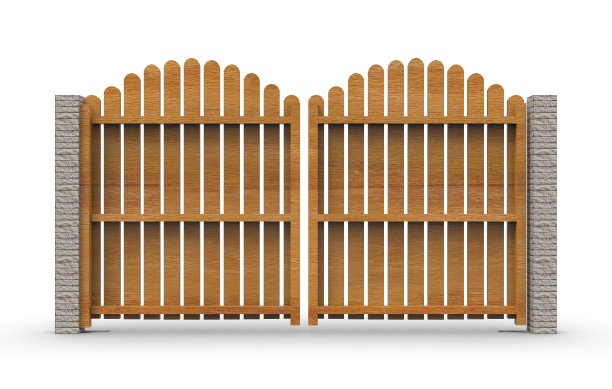 栅栏孤立在白色3D渲染图片下载