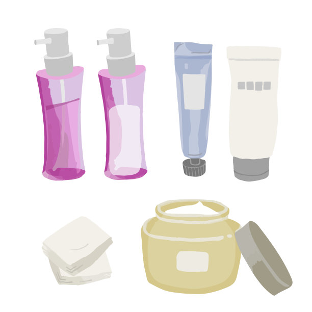 矢量插图一套基本化妆品。图片下载