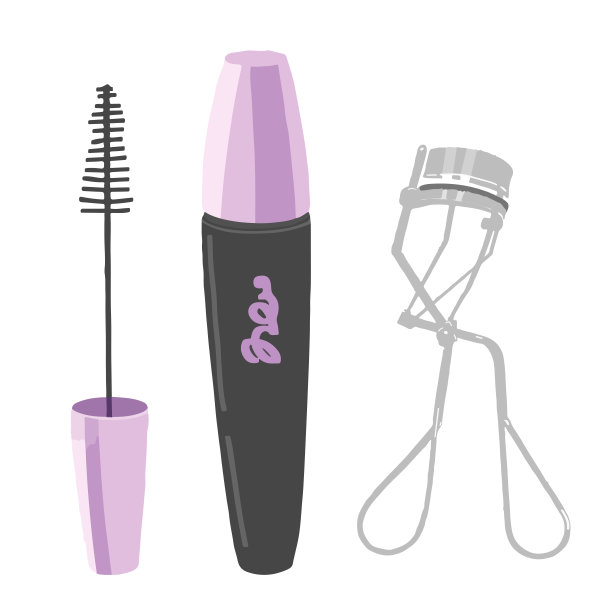 比勒和睫毛膏矢量插图图片下载