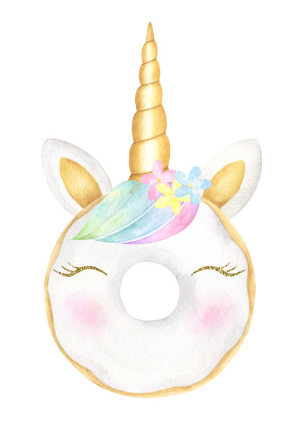 独角兽甜甜圈插图图片下载