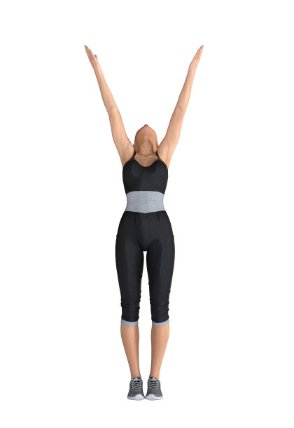 女人在瑜伽姿势上孤立的白色，3D渲染图片下载