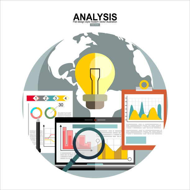 矢量现代平面设计和分析信息和开发网站统计。，商业成功战略计划图片下载