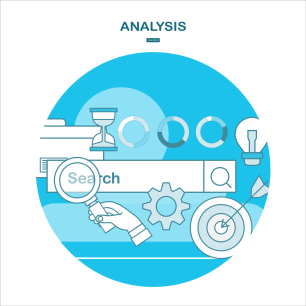 分析信息和发展网站统计。数据分析。线条设计模板分析网站横幅。图片下载