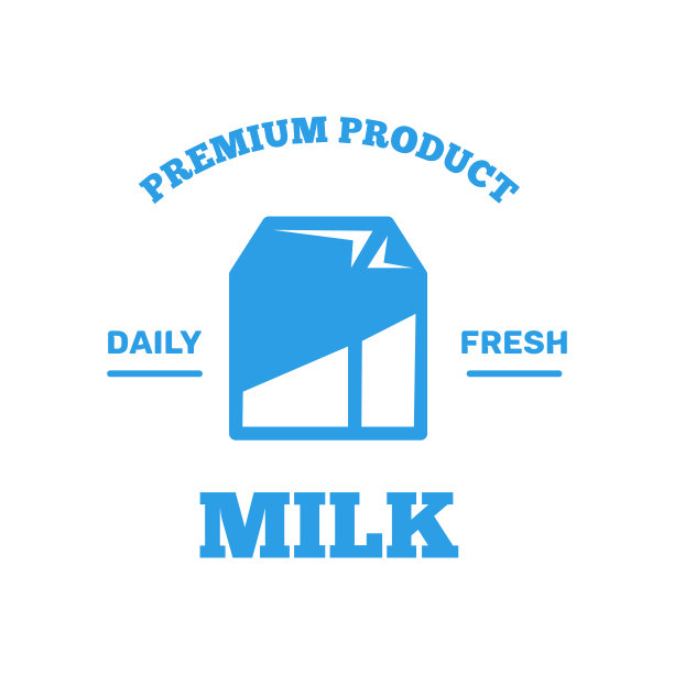牛奶标志向量为您的新鲜牛奶产品或业务。图片下载