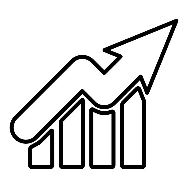 增长图向上轮廓图标。用于移动概念和网页设计的财务图箭头线性样式标志。矢量图，在白色背景上隔离。图片下载