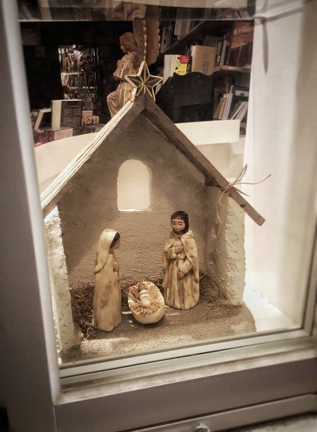 圣诞场景雕塑特写照片图片下载