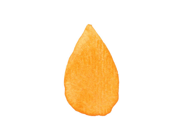 橙色的水滴。手绘水彩素描。彩色插图图片下载