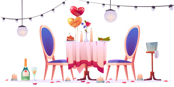 饭桌上隔着浪漫的约会素材图片