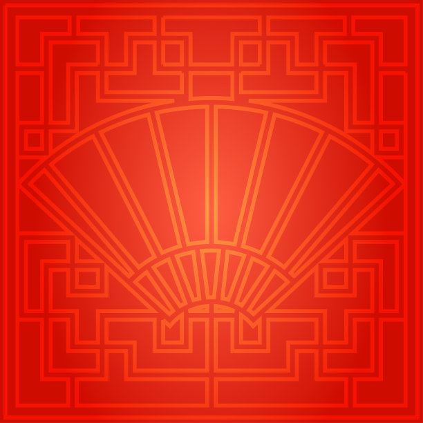中国传统背景，扇形纹理图片下载