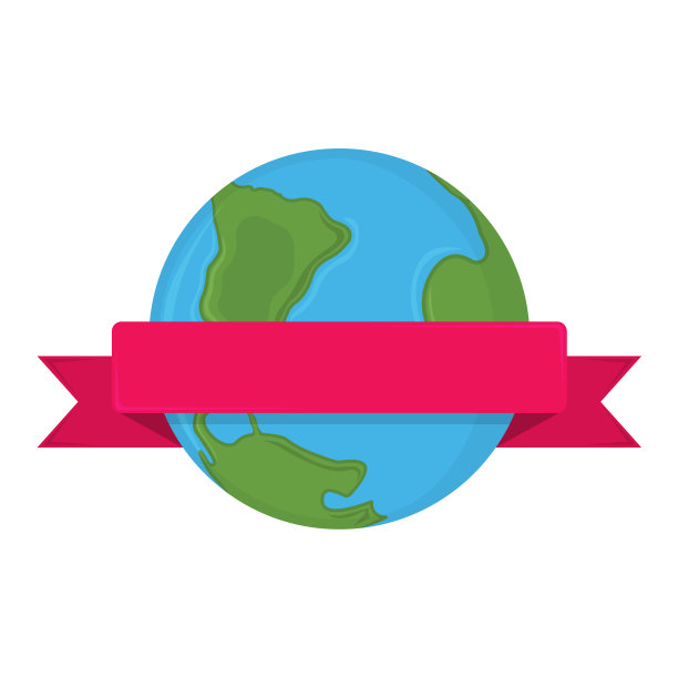 一套带丝带标签，徽章和旗帜的地球。Sunburst地球概念网，印刷，t恤。标志，图标和背景海报，礼品卡。卡通矢量图图片下载