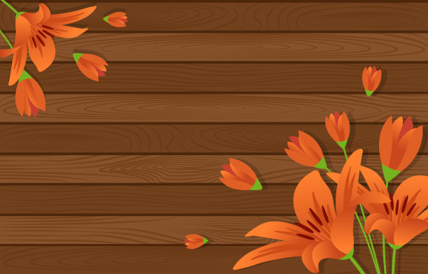 夏天春天盛开的花自然与木板背景图片下载