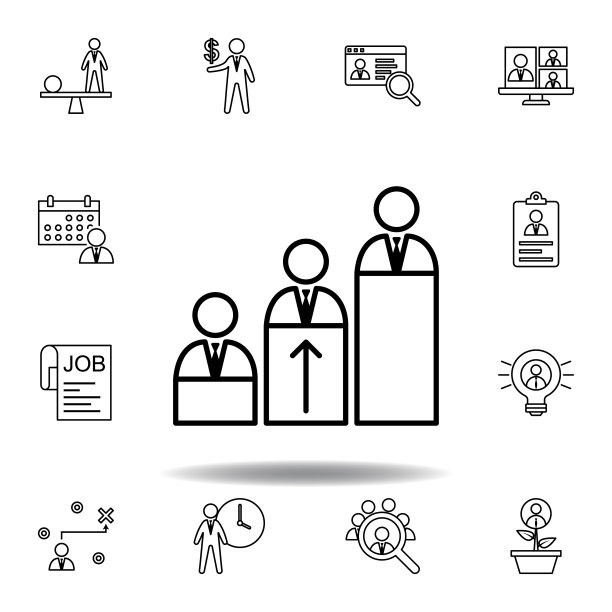 能力，技能，工人图标。hr元素的集合。可以用于网页，logo，手机应用，UI, UX图片下载