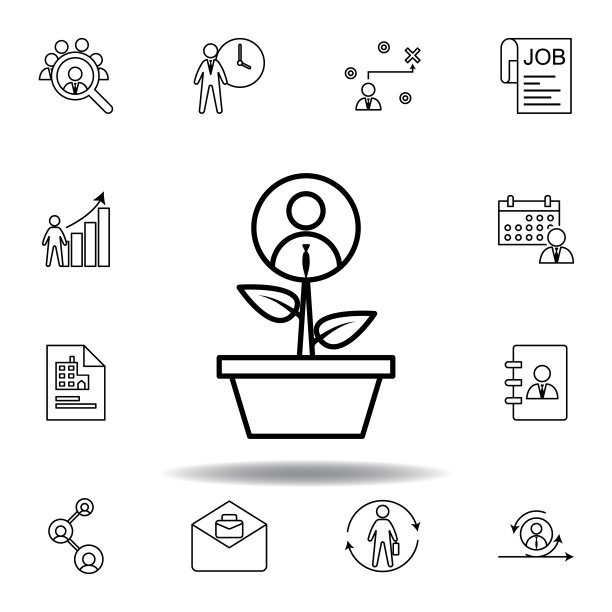 成长、花朵、事业偶像。hr元素的集合。可以用于网页，logo，手机应用，UI, UX素材图片