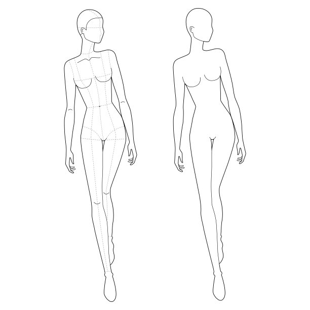 步行妇女的时尚模板图片下载