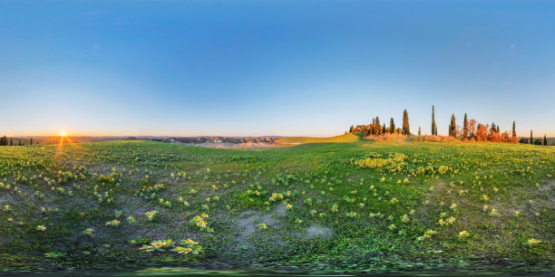 球形的克里特岛全景，锡耶纳的乡村在托斯卡纳，意大利图片下载