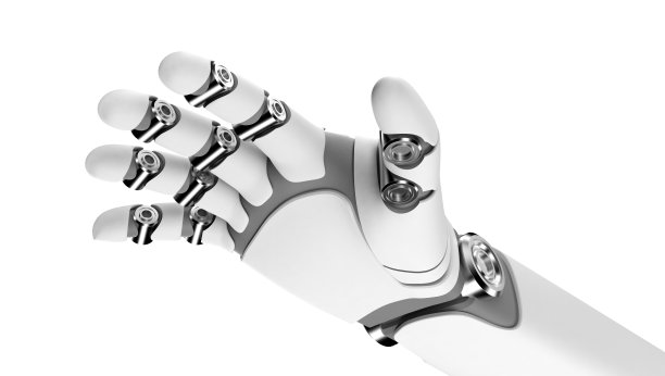 3D渲染机器人手孤立图片下载