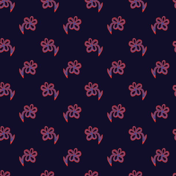 水彩和蜡笔花无缝图案图片下载