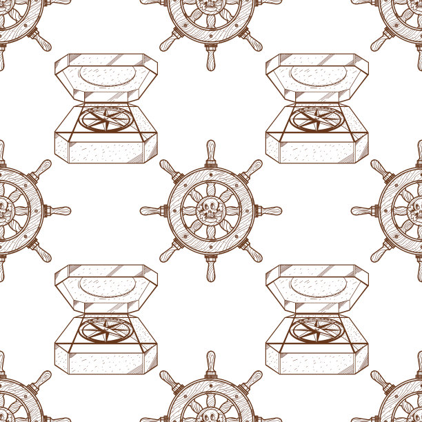 船轮表面设计的无缝图案图片下载