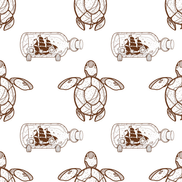 无缝图案的设计表面海龟图片下载