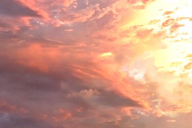 美丽的日落天空，3d渲染。图片下载