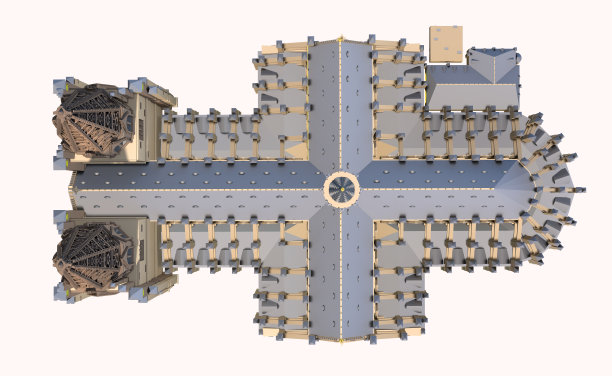 著名建筑七-科隆大教堂(天空视图)图片下载